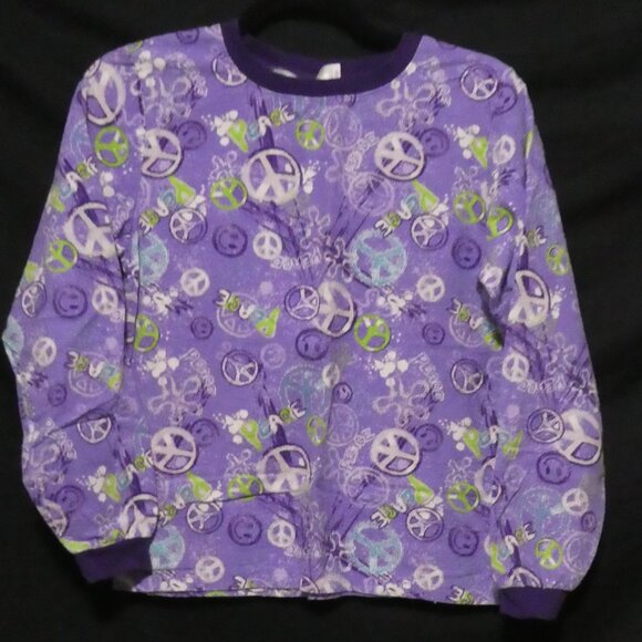 GEORGE | large (14-16) | Flannel Peace and Love Pajama Shirt and Pant Set - Picture 3 of 16